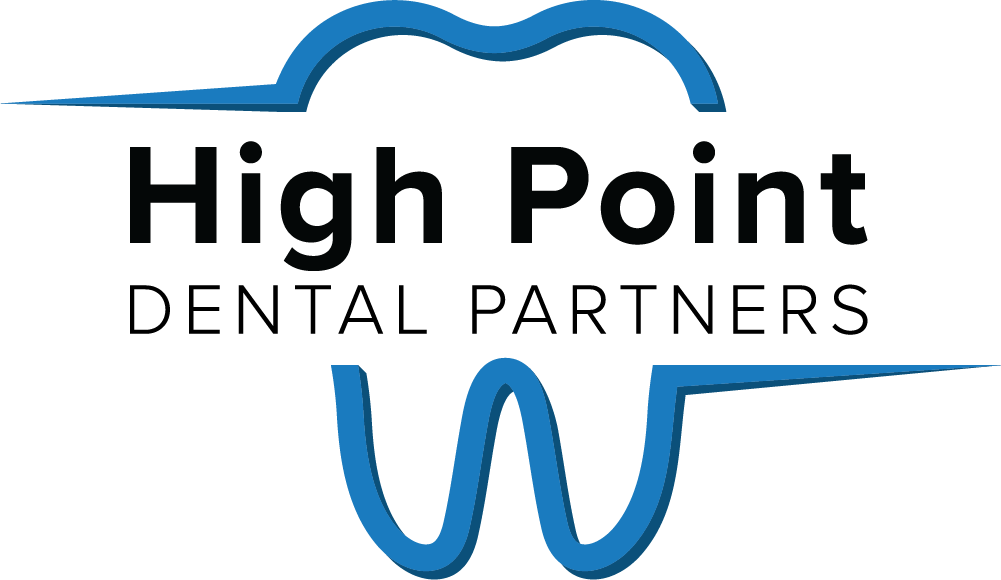 “High Point Dental Partners logo with the text ‘High Point’ in bold and ‘DENTAL PARTNERS’ below, surrounded by a stylized blue outline of a tooth.