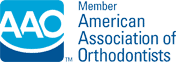 AAO logo, American Association of Orthodontists member.