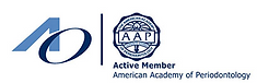 Logo for the American Academy of Periodontology. Kind of look like a torch.