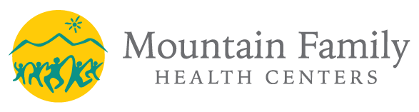 Mountain Family Health Centers logo with a mountain and people imagery.