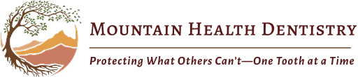 The image shows a logo with text that reads Mountain Health District and includes an emblem of a mountain, a tree, and a heart.