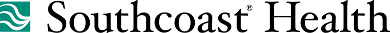 Stylized logo featuring the text "Southcoast Health" in dark letters with a green and white wave-like icon.