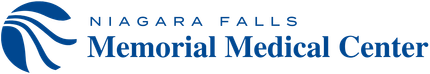 Niagara Falls Memorial Medical Center logo in blue text with stylized wave icon