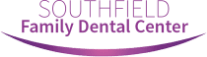 Southfield Family Dental Center logo with purple text and curved line.